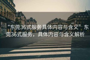 “東莞36式服務具體內(nèi)容與含義”東莞36式服務，具體內(nèi)容與含義解析