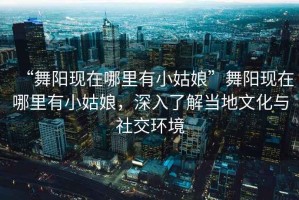 “舞陽現(xiàn)在哪里有小姑娘”舞陽現(xiàn)在哪里有小姑娘，深入了解當?shù)匚幕c社交環(huán)境