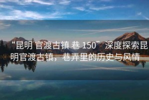 “昆明 官渡古鎮(zhèn) 巷 150”深度探索昆明官渡古鎮(zhèn)，巷弄里的歷史與風(fēng)情