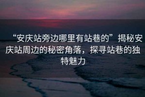 “安慶站旁邊哪里有站巷的”揭秘安慶站周邊的秘密角落，探尋站巷的獨(dú)特魅力