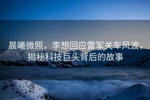 晨曦微照，李想回應雷軍關車風波，揭秘科技巨頭背后的故事