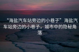 “海鹽汽車站旁邊的小巷子”海鹽汽車站旁邊的小巷子，城市中的隱秘角落