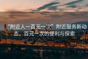 “附近人一百元一次”附近服務(wù)新動態(tài)，百元一次的便利與探索