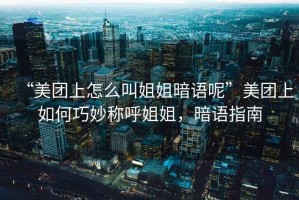 “美團(tuán)上怎么叫姐姐暗語呢”美團(tuán)上如何巧妙稱呼姐姐，暗語指南
