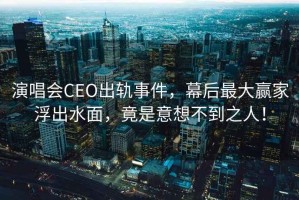 演唱會(huì)CEO出軌事件，幕后最大贏家浮出水面，竟是意想不到之人！