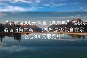 “足浴店300元包含飛機(jī)杯嗎”揭秘足浴店服務(wù)內(nèi)容，飛機(jī)杯是否包含在足浴店300元服務(wù)中？