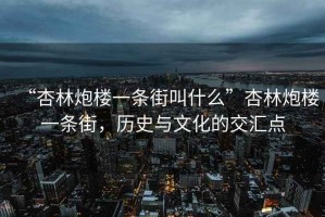 “杏林炮樓一條街叫什么”杏林炮樓一條街，歷史與文化的交匯點