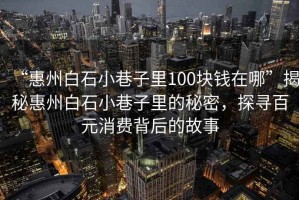 “惠州白石小巷子里100塊錢在哪”揭秘惠州白石小巷子里的秘密，探尋百元消費背后的故事