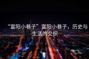 “富陽小巷子”富陽小巷子，歷史與生活的交織
