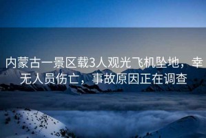 內(nèi)蒙古一景區(qū)載3人觀光飛機墜地，幸無人員傷亡，事故原因正在調(diào)查
