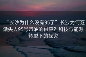 “長沙為什么沒有95了”長沙為何逐漸失去95號汽油的供應(yīng)？科技與能源轉(zhuǎn)型下的探究