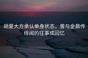 胡夏大方承認(rèn)單身狀態(tài)，曾與金晨傳緋聞的往事成回憶