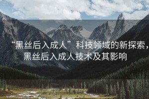 “黑絲后入成人”科技領(lǐng)域的新探索，黑絲后入成人技術(shù)及其影響