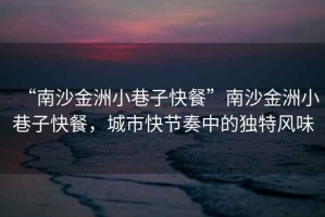 “南沙金洲小巷子快餐”南沙金洲小巷子快餐，城市快節(jié)奏中的獨(dú)特風(fēng)味