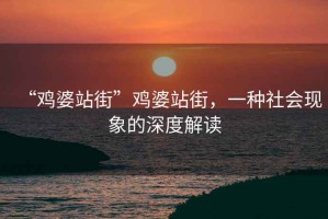 “雞婆站街”雞婆站街，一種社會(huì)現(xiàn)象的深度解讀