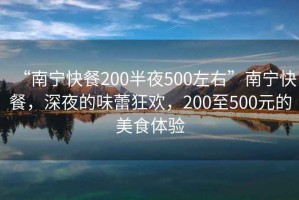 “南寧快餐200半夜500左右”南寧快餐，深夜的味蕾狂歡，200至500元的美食體驗(yàn)