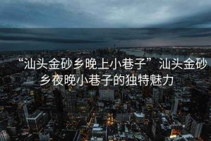 “汕頭金砂鄉(xiāng)晚上小巷子”汕頭金砂鄉(xiāng)夜晚小巷子的獨(dú)特魅力