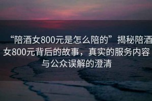 “陪酒女800元是怎么陪的”揭秘陪酒女800元背后的故事，真實的服務(wù)內(nèi)容與公眾誤解的澄清