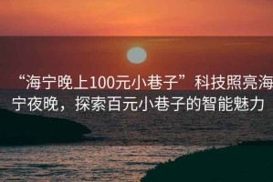 “海寧晚上100元小巷子”科技照亮海寧夜晚，探索百元小巷子的智能魅力