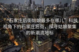 “石家莊后街姑娘最多在哪兒”科技視角下的石家莊后街，探尋姑娘聚集的新潮流地標(biāo)