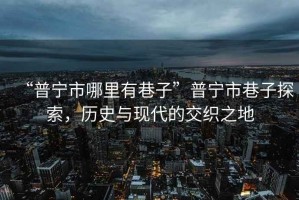 “普寧市哪里有巷子”普寧市巷子探索，歷史與現(xiàn)代的交織之地