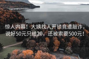 驚人內(nèi)幕！大姨找人開鎖竟遭敲詐，說好50元只給20，還被索要500元！