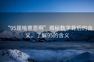 “95是啥意思啊”揭秘?cái)?shù)字背后的含義，了解95的含義