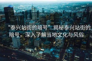 “泰興站街的暗號”揭秘泰興站街的暗號，深入了解當(dāng)?shù)匚幕c風(fēng)俗