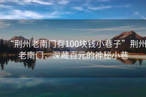 “荊州老南門有100塊錢小巷子”荊州老南門，深藏百元的神秘小巷