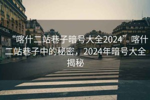 “喀什二站巷子暗號大全2024”喀什二站巷子中的秘密，2024年暗號大全揭秘