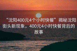 “沈陽400元4個小時快餐”揭秘沈陽街頭新現(xiàn)象，400元4小時快餐背后的故事