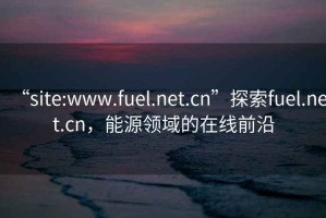 “site:www.fuel.net.cn”探索fuel.net.cn，能源領(lǐng)域的在線前沿