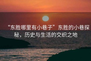 “東勝哪里有小巷子”東勝的小巷探秘，歷史與生活的交織之地