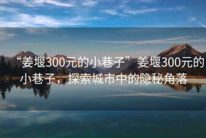 “姜堰300元的小巷子”姜堰300元的小巷子，探索城市中的隱秘角落