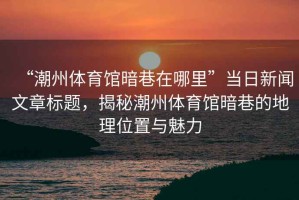 “潮州體育館暗巷在哪里”當(dāng)日新聞文章標(biāo)題，揭秘潮州體育館暗巷的地理位置與魅力