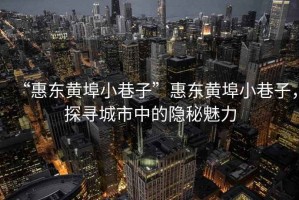 “惠東黃埠小巷子”惠東黃埠小巷子，探尋城市中的隱秘魅力