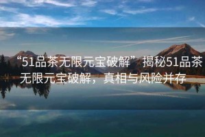 “51品茶無限元寶破解”揭秘51品茶無限元寶破解，真相與風(fēng)險并存