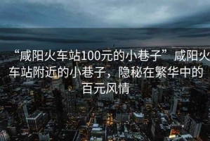 “咸陽火車站100元的小巷子”咸陽火車站附近的小巷子，隱秘在繁華中的百元風情