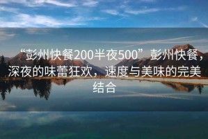 “彭州快餐200半夜500”彭州快餐，深夜的味蕾狂歡，速度與美味的完美結(jié)合