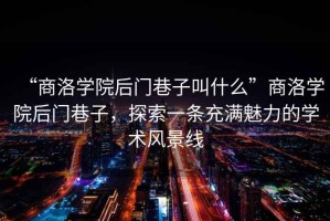 “商洛學(xué)院后門巷子叫什么”商洛學(xué)院后門巷子，探索一條充滿魅力的學(xué)術(shù)風(fēng)景線
