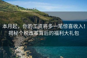 本月起，你的工資將多一筆驚喜收入！揭秘個稅改革背后的福利大禮包