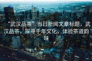 “武漢品茶”當日新聞文章標題，武漢品茶，探尋千年文化，體驗茶道韻味
