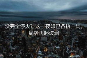 沒完全?；穑窟@一夜印巴各執(zhí)一詞，局勢再起波瀾