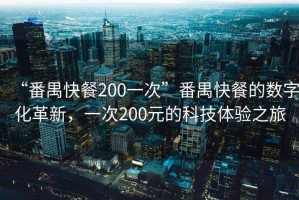 “番禺快餐200一次”番禺快餐的數(shù)字化革新，一次200元的科技體驗之旅