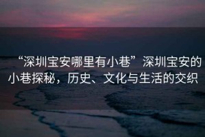 “深圳寶安哪里有小巷”深圳寶安的小巷探秘，歷史、文化與生活的交織