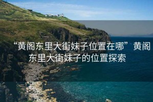 “黃閣東里大街妹子位置在哪”黃閣東里大街妹子的位置探索