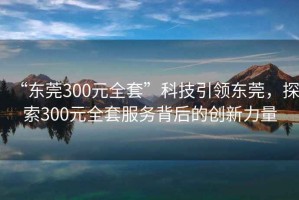 “東莞300元全套”科技引領(lǐng)東莞，探索300元全套服務(wù)背后的創(chuàng)新力量