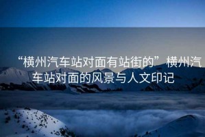 “橫州汽車站對(duì)面有站街的”橫州汽車站對(duì)面的風(fēng)景與人文印記