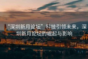 “深圳新月論壇”科技引領(lǐng)未來，深圳新月論壇的崛起與影響
