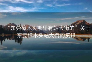 “東莞樟木頭哪里有站大街的”關(guān)于東莞樟木頭站大街的資訊